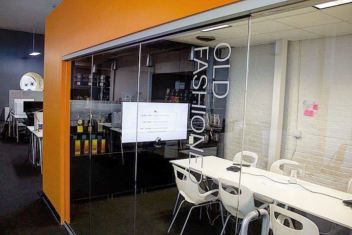 Meeting-room signs for an agency office in San Jose
